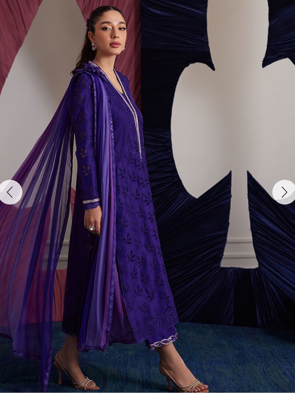 Farah Talib Aziz Indigo 3 piece dress